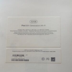 Apple iPad (6th Generation) Wi‑Fi 32GB - White/Gray Packaging-New in Box